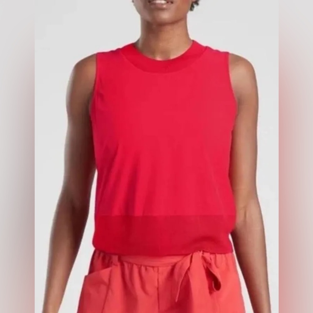 Athleta Women's Zephyr Shell Red Sleeveless Top